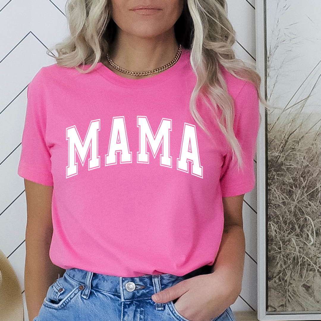 White MAMA - Puff Print