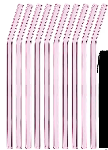 Pink Glass Straws